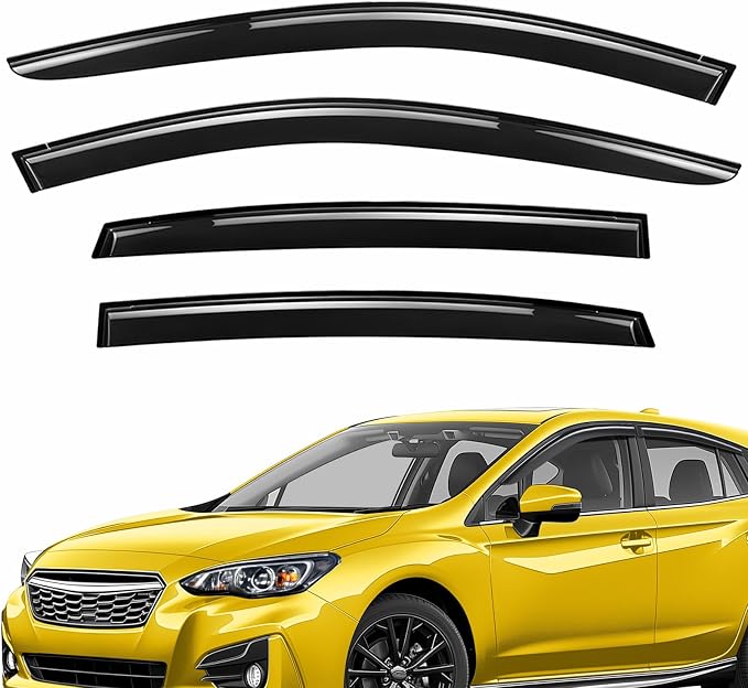 Extra Durable Window Deflectors Tape-On Window Visors Rain Guards Fit for Subaru Impreza 2017-2023 Hatchback, Sun Visors, Wind Vent for Shades, Exterior Car Accessories - 4pcs. AG0550