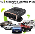 Portable Car Heater and Defroster, 12V Car Heater that Plugs into Cigarette Lighter, 200W Fast Heating Windshield Defroster Defogger, 360° Rotatable Car Heaters for Vehicle,RV,SUV(Black&Gold)
