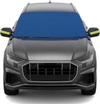 Windshield Cover for Pickup Trucks SUVs Sedans, Heavy Duty Waterproof All-Season Snow Ice Sun Protector, Universal Car Windshield Guard with Anti-Theft Side Flaps, Heat Shield, Blue