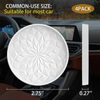 ME.FAN Car Coasters for Cup Holders [4 Pack] - 2.75In Silicone Auto Mug Mats - Universal Non-Slip Recessed Car Interior AccessoriesWhite