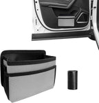 Car Trash Can, Foldable Multi-Pocket Design Auto Hanging Storage Container with Garbage Bags, Multifunctional Mini Oxford Storage Bag Garbage Holder for Cars SUVs Trucks (Gray)