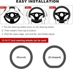Car Steering Wheel Cover, 13 to 14.17 inches Anti-Slip Silicone Steering Wheel Protector, Soft Flexible Shock-Absorbent Steering Wheel Protective Cover for Most Car Models (Red)