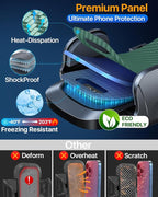 HTU 2026 Ultimate Best【True Military-Grade & Safety Cert】Car Phone Holder【Upgraded 360 Rotation & 100+LBS Strongest Suction】5-in-1 Truck Windshield Dashboard Vent Mount Stand for iPhone Android, Green