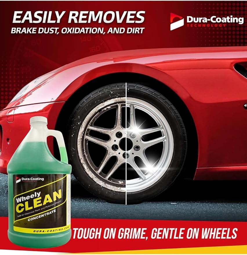 Wheely Clean Concentrate - Good for Chrome Wheel Cleaner, Clear-Coated, or Aluminum Wheel Cleaner - Professional Tire Shine & Rim Cleaner Spray - Car Care Solution - 1 Gallon