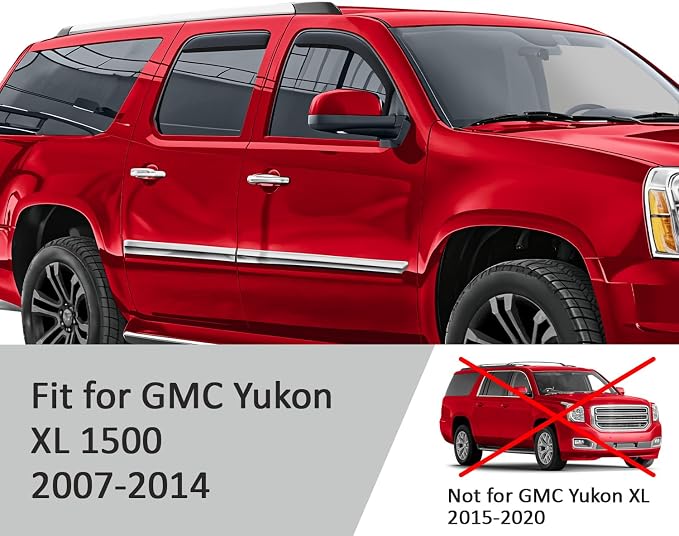 Voron Glass in-Channel Extra Durable Rain Guards for GMC Yukon XL 1500 2007-2014, Window Deflectors, Vent Window Visors, 4 Pieces - 200268