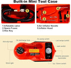 Electric Car Jack Kit 5 Ton 12V Floor Jack with Impact Wrench and Tire Inflator Pump Portable Hydraulic Car Jack for SUV Sedans Tire Change with LED Light, Lifting Height 6 to 17.7 Inch
