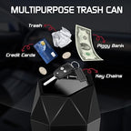 Car Trash Can with Lid, Mini Car Trash Cup with 15 Additional Trash Bags, Car Accessories for Interior, Leakproof Vehicle Garbage Bin for Car, Home, Office - 1 Pack, Black