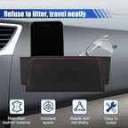 Car Seat Side Storage Pocket, Leather Foldable Auto Door Storage Box, Waterproof Car Trash Can Organizer, Multifunctional Vehicle Interior Accessory for Phone, Glasses, Key, Card (CarbonFiber)