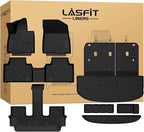 Floor Mats & Backrest Mats & Cargo Mat for Kia Telluride Gas 2027 (Not Fit Hybrid), All Weather TPE Custom Fit Floor Liners with Full Set Car Mats & Trunk Mats Accessories, Black