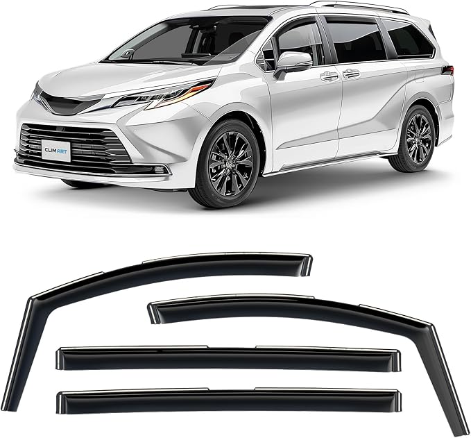 in-Channel Incredibly Durable Rain Guards for Toyota Sienna 2021-2026, Original Window Deflectors, Vent Window Visors, Vent Deflector, 4 pcs. - 410279