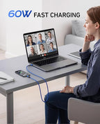 USB C to C Cable Fast Charging 6FT, 2Pack USB Type C Cable for Car Durable Braided iPhone USB C Charger Cable USBC to USBC Cord for iPhone 17/16/15/Pro Max/Plus, Samsung Galaxy S23 and More-Blue