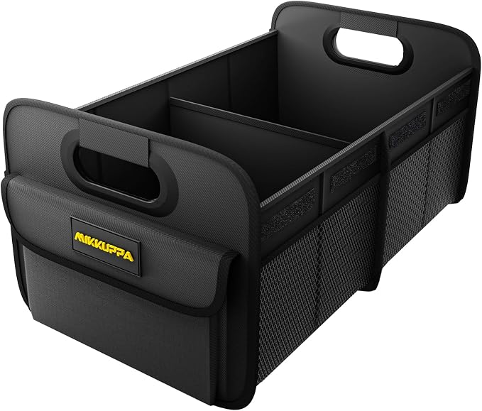 Car Trunk Organizer - 75L Collapsible Trunk Organizer with Reinforced Handles for Groceries, Trunk Storage Organizers for SUV Auto Truck Van with Non Slip Bottom (Black)