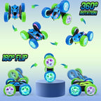 RC Cars Toys for Kids Ages 6-12, 360° Spinning Double-Sided Remote Control Car with LED Lights, 4WD Rechargeable Toy for Boys Age 8-10, Perfect Birthday Holiday Valentines Easter Gift