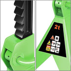 DNA MOTORING 2 Ton Car Jack and Stands Kit 2T(4000 lbs) Capacity Low Profile Hydraulic Trolley Service/Floor Jack with 2 Ratchet Stands Combo for Home Garage Shop, Green, TOOLS-00476-GR