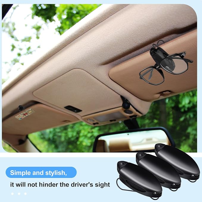 30 Pieces Car Sunglasses Holder for Sun Visor Car Clip Bulk, Accessories Interior Eyeglasses Mount Ticket Card Clip Glasses Holder Auto Clip Holder(Black)
