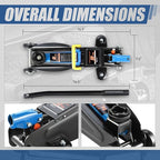 2 Ton Floor Jack with Jack Stands, Heavy Duty Steel Hydraulic Racing Floor Jack with Single Piston Quick Lift Pump, Hydraulic Trolley Service Car Jack, Blue