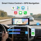 Wireless Car Play Screen, 10.26'' Monitor with Apple Carplay & Android Auto, 4K Dash Cam 64G, 1080P Backup Camera, Portable Smart Touch Tablet Stereo Multimedia Dashboard, Bluetooth/FM/GPS/AUX