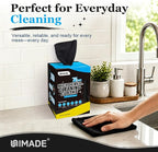 Microfiber Cleaning Cloth, 75 Sheets Microfiber Towels for Cars Commercial Grade Washcloths Lint-Free Bulk Shop Towel Cleaning Rags for Household Restaurant Garage Housekeeping, 11"x 9", Black