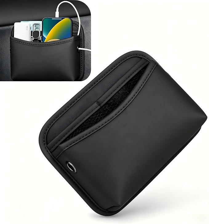 Car Organizer, Car Door Trash Can, Multi-pocket Organizer for Cards Mobile Phones Sunglasses, Portable Multi-position Installation Parts (Black)
