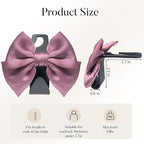 2 Pack Car Purse Hooks, Cute Bow Car Seat Headrest Hook Hanger for Purses and Bags, Space-Saving Car Accessory (Leather pink)