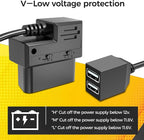 OBD Constant Power Cable,OBD II Power Adapter with Two USB Ports for Dashcam,24/7 Power Supply Mode/Low Voltage Protection,Vehicle OBD 5V 3A Port Charger Cable Compatible with Gar‘min Dash Cam