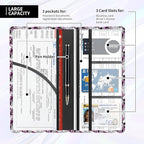 Leather Car Registration and Insurance Card Holder, Cute Car Accessories Vehicle Glove Box Car Organizer for Documents, Cards, License Cool Skull Flowers