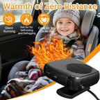 Car Heater, 12V 200W Fast Heating & Cooler Fan Portable Windshield Defogger & Defroster Plug into Cigarette Lighter, 360° Auto Heater for Car, SUV, Trucks