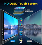 7" Wireless Double Din Car Stereo Apple Carplay Radio QLED Screen for Car, Android Auto, Bluetooth 5.3, Fast Charger, 1080P Backup Camera, 4.2 Channel Outputs 240W, 2 Subwoofer