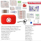 276PCS First Aid Kit Home Car Camping Hiking Emergency Supplies Small Compact Lovely Bag for School Outdoor, Basic Outdoor Essentials Survival Kit for Travel
