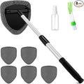8 Pcs Car Windshield Cleaner Tool Kit with Extendable Handle, Microfiber Towel Pads, Brush, Empty Spray Bottle for Auto Glass Wiper Suvs Rvs & Home Windows(Grey)