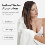 Microfiber Bath Towels Set of 2, 30 in x 60 in, Oversized, Ultra Soft, Super Absorbent, Fast Drying, No Fading Large Bathroom Towel Set for Sport, Travel, Fitness, SPA,Yoga (Coral Fleece - White)