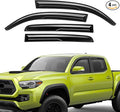 Rain Guards Fit for 2016 2017 2018 2019 2020 2021 2022 2023 Toyota Tacoma Double Cab, Tape-On Side Window Deflector Durable Sun 2016-2023 Tacoma Rain Guard Black 4 PCS