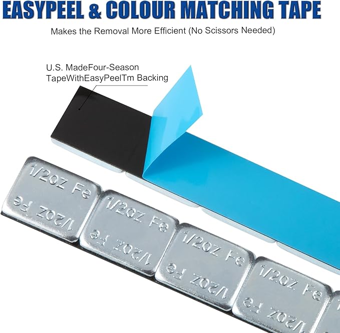 Upgraded Wheel Weights 1/2oz, 0.5oz - 126PCS Adhesive Stick on Wheel Weights, 63oz/Box, Perfect for Cars/Trucks/SUVs/Motorcycles
