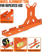 Wheel Toe Alignment Tool Kit for at Home DIY Garage Use, Stainless Steel Toe Plates with Dual Tape Measures, Quick Front-End Toe Check for Automotive Cars Trucks SUVs-Orange (Patent Design)