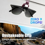 2 Pack Sunglasses Holder for Car, One-Handed-Operation Visor Sunglass Holder Clip, Easy Access Storage for Driving,Universal Fits (Textured Red)