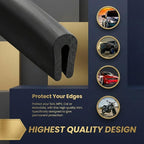 Rubber Edge Trim 1/8" U Channel Sheet Metal Edge Protector Door Seal Strip Guard Weather Resistance Fits for Car Doors Steel Plates Glass Hatches Table Corners(100 Feet Long, Black)