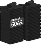 Microfiber Cleaning Cloth, 50 Pack Microfiber Towels for Cars Reusable Shop Rags Bulk Lint Free Cleaning Towels for Car Kitchen Automotive Bar Mechanic Restaurant Garage, 11.5"x 11.5", Black