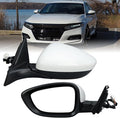 Left Driver Side Mirror Compatible with Honda Accord LX Sport 1.5T 2018-2025 Power Glass | Non-Heated | Paint to Match Repalces HO1320328 76258-TVA-A02 (3Pins-White)