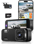 Dash Camera for Cars, 4K Dash Cam Front and Rear with 5G WiFi, Free Card Included, Loop Recording, Night Vision, 170°Wide Angle, G-Sensor, 24H Parking Mode