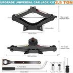 Car Jack Kit Scissor Jack for Tesla Model Y/3/S/X, Sedan,Coupe,SUV,MPV Tire Jack Tool Kit Upgrade 3 in 1 Universal Car Emergency Kit with Tesla Jack Pad,Lug Wrench Tire Changing Kit (Black)