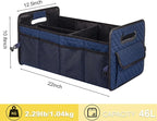 Car Trunk Organizer for SUV, Car Storage Organizer Collapsible Multi Compartment Container Box, Adjustable Car Accessories for Women/Men, Dark Blue