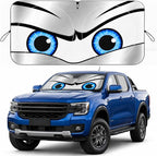 Silver Cool Eyes Large Foldable Front Window Sunshade- 63 x 33.86