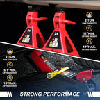 2 Ton Floor Jack with Jack Stands, Heavy Duty Steel Hydraulic Racing Floor Jack with Single Piston Quick Lift Pump, Hydraulic Trolley Service Car Jack, Red/Black