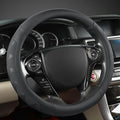 Microfiber Leather Steering Wheel Cover for Honda Accord,Civic,CR-V,HR-V,Pilot(Black-Standard Size)