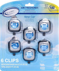 New Car Scent Car Air Freshener Vent Clip 6 Ct, Long Lasting | Up to 180 days, Natural Essential Oil, Car Fragrance Accessories for Women and Men, Odor Eliminator, 4 mL Each