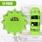 12 Pack LED Road Flares Emergency Lights Roadside 9 Flash Modes Warning Car Safety Beacon Magnet Hook Flashing Disc Flare Kit for Vehicles Car Truck Boats Holiday Gift(Green)
