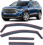 in-Channel Window Deflector for GMC Acadia 2017 2018 2019 2020 2021 2022 2023, Light Smoky Blue Window Visor Guards Vent Shades for Rain & Sun Protection, 4PCS