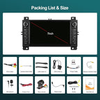 Upgrade Car Radio Stereo for Jeep Grand Cherokee 2011-2013 for Dodge Durango 2011-2013, 7" Touch Screen Stereo with Wireless Carplay/Android Auto 2+32GB EQ DSP Bluetooth FM Radio and HD Backup Camera