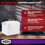 AIDEA Microfiber Cleaning Cloth White, 600PK, Microfiber Towels for Cars, Shop Towels Cleaning Rags, Premium Wash Cloths, Absorbent Towel for SUVs, House, Kitchen, Commercial, Cleaning Supplies 12×12"