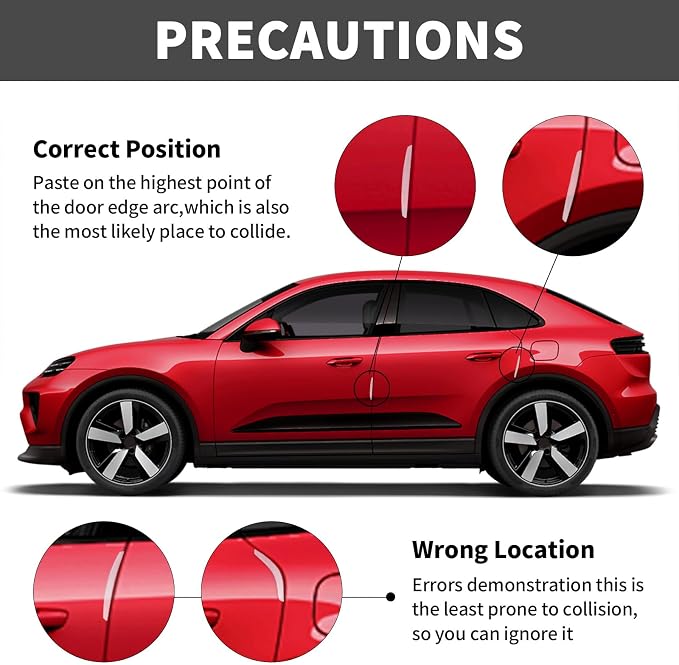 6 Inch 4Pcs 3D Carbon Fiber Texture Car Door Edge Protector Trim Strip Anti-Scratch and Anti-Collision Side Door Protectors Vehicle Exterior Accessories Sticker Semi-Transparent